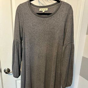Pink Rose Grey, Long-Sleeve Sweater Dress!